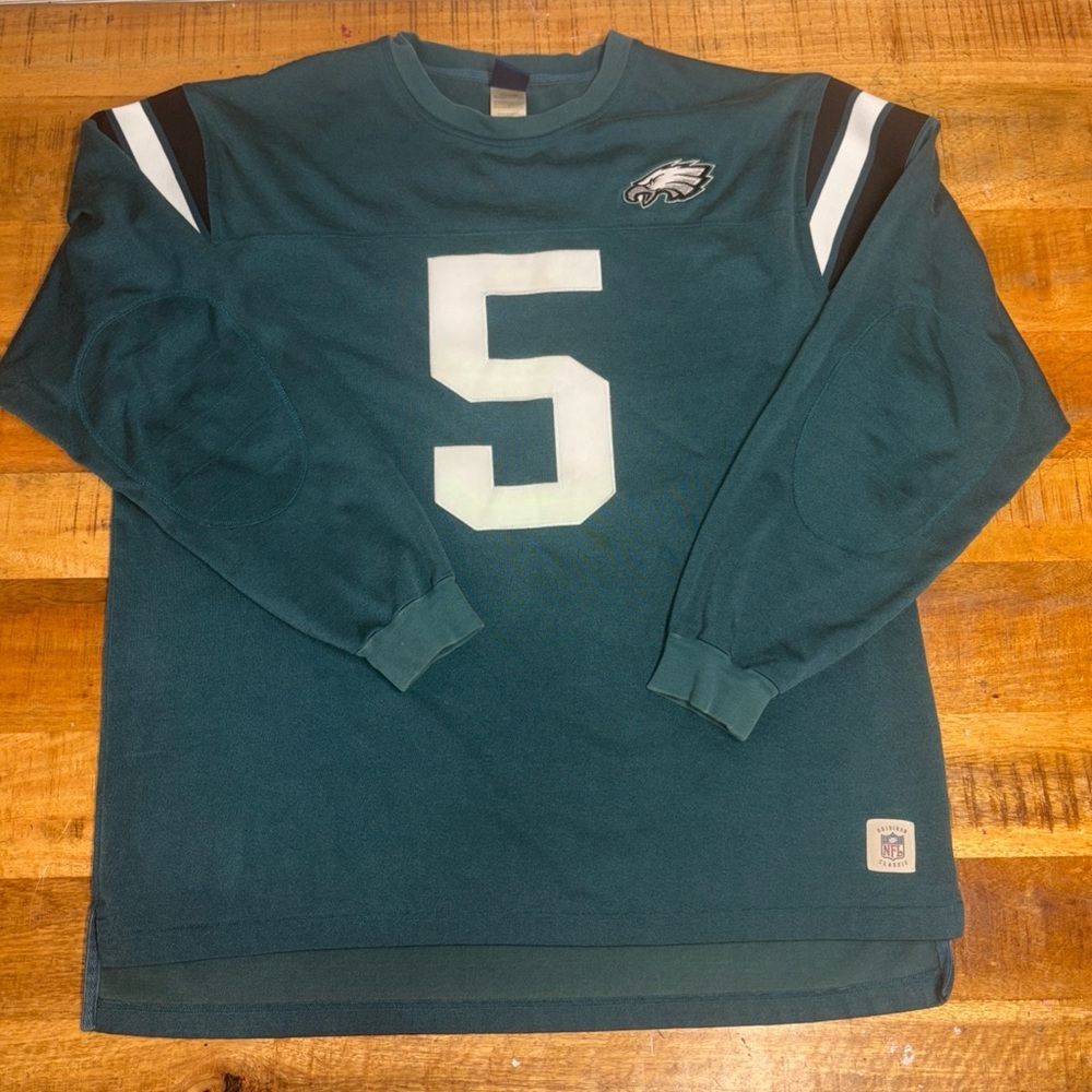 Reebok Teal Philadelphia Eagles #5 Crewneck Sweater